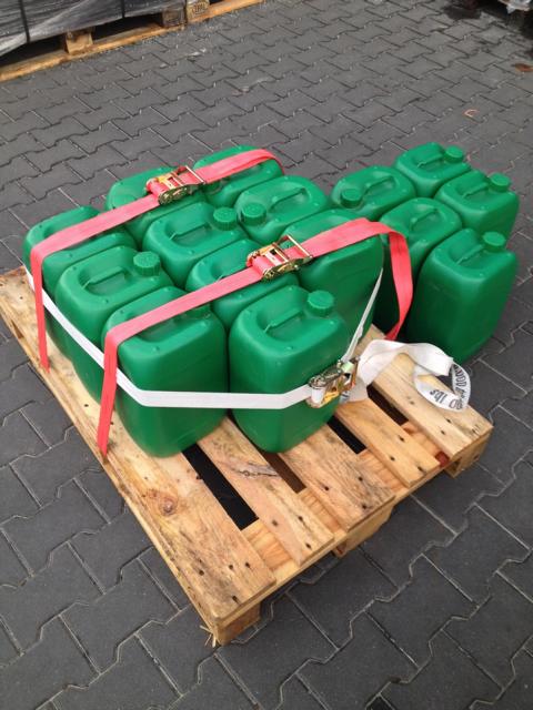 Canister safety device on pallet Rothschenk