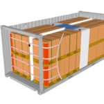 22 europallets in 20' container met 3D stuwkussen