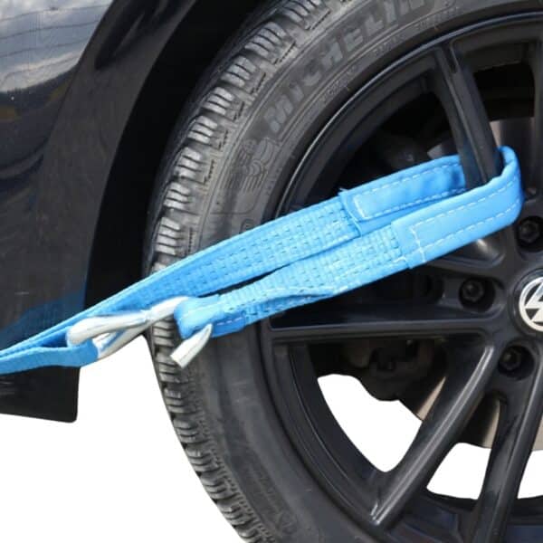 Zweiteiliger Radsicherungsgurt zum Autotransport