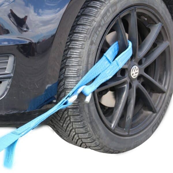 Zweiteiliger Radsicherungsgurt zum Autotransport